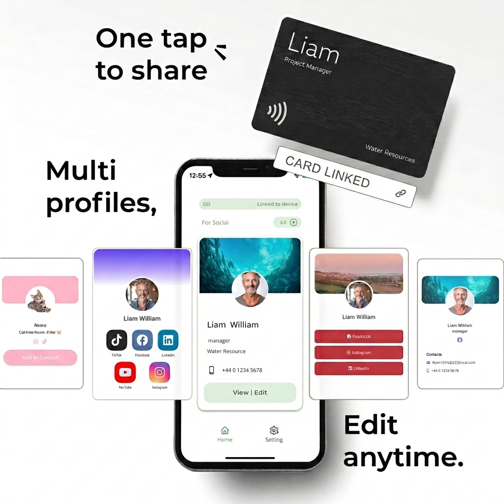 Smart NFC Card for Instant Contact Sharing