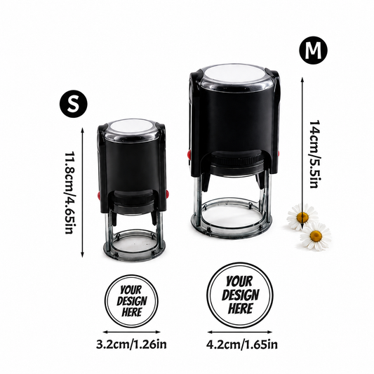 Custom Round Self-Inking Stamp – Personalized Logo & Business Stamp