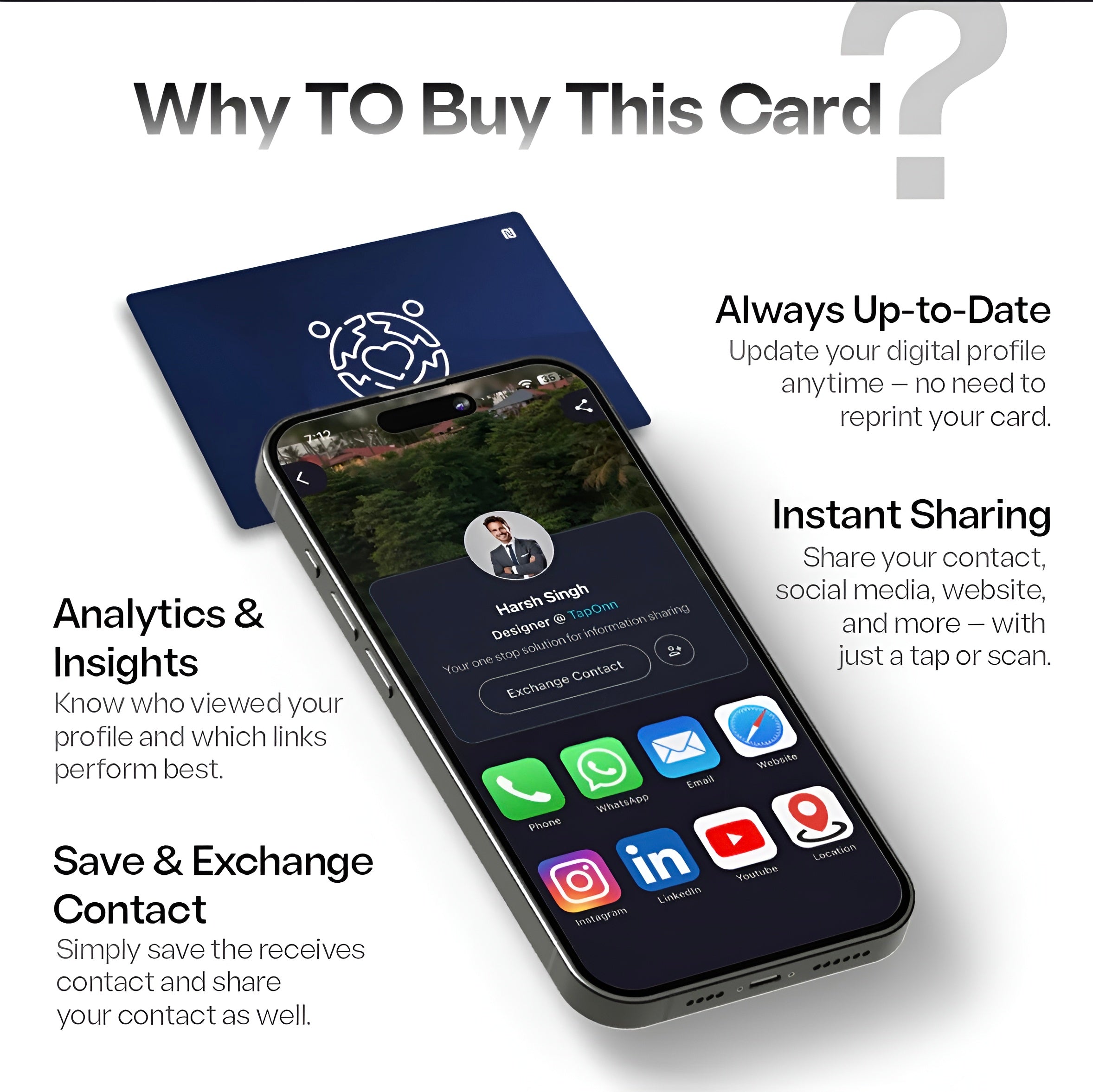 Smart NFC Card for Instant Contact Sharing